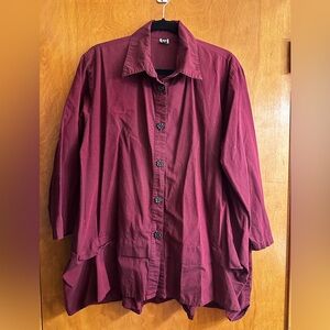 Elegant Black and Burgundy Women's Blouse